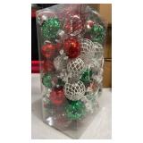 60 Piece Red & Green & White Christmas Ornaments