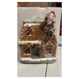 Christmas Village Santa Claus with LED&Music Buildings Decor Christmas Figurine Accessories for Christmas Home Decor Gift