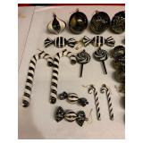 40 Pc Green & White Shatterproof Christmas Candy Ornament Various Sizes