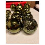 40 Pc Green & White Shatterproof Christmas Candy Ornament Various Sizes