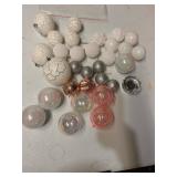 30 Piece White&Pink Christmas Ornaments
