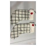 (2 Pack) 20\" Woven Windowpane Plaid Christmas Stocking with Faux Shearling Cuff White/Black  - Wondershopâ¢ : Traditional Holiday Decor, Polyester Retail:$20