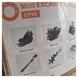 Unused Mini Excavator Hydraulic 8 Piece Attachment Set
