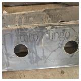 Unused MINI Skid Steer Steel Mounting Plate with Dual Circular Cutouts | Dingo Plate