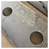 Unused MINI Skid Steer Steel Mounting Plate with Dual Circular Cutouts | Dingo Plate