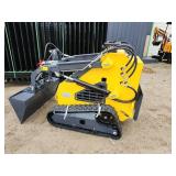 Unused Mini Skid Steer Loader | ZJG-380 Yellow