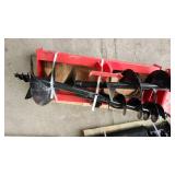 Unused Heavy Duty Hydraulic Skid Steer Auger Drive Unit with Multiple Auger Bits | Red