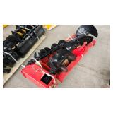 Unused Heavy Duty Hydraulic Skid Steer Auger Drive Unit with Multiple Auger Bits | Red