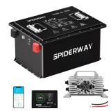 2025 Spiderway 38.4V 105Ah Lithium Battery with 36V 25A Charger – Ideal for Golf Carts, Floor Scrubbers & Forklifts
