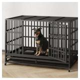 $140 YOKWOK 38in Heavy Duty Dog Crate - Durable Steel Cage, 2-Doors