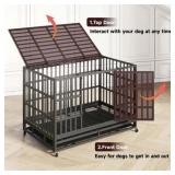 $140 YOKWOK 38in Heavy Duty Dog Crate - Durable Steel Cage, 2-Doors