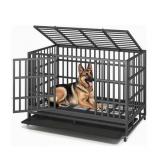 $140 YOKWOK 38in Heavy Duty Dog Crate - Durable Steel Cage, 2-Doors