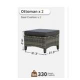 MEISSALIVVE Coffee Table and 2 Ottomans, Gray