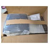 MEISSALIVVE Coffee Table and 2 Ottomans, Gray