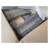 MEISSALIVVE Coffee Table and 2 Ottomans, Gray