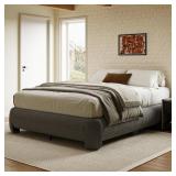 Cloud Platform King Bed Frame, BLACK Boucle, No Box Spring