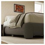 Cloud Platform King Bed Frame, BLACK Boucle, No Box Spring