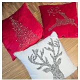 3 Pack Pier 1 Holiday Pillows, 16"