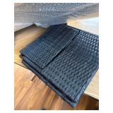 $64 20" Patio Side Table - Wicker End Table, Tempered Glass Top