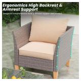 $440 Farini 4-Piece Wicker Sofa Set with Coffee Table, Dark Gray