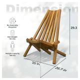 $218 Melino 2PCS Acacia Folding Chair for Outdoor, Walnut - Pair