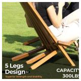 $218 Melino 2PCS Acacia Folding Chair for Outdoor, Walnut - Pair