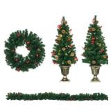 Erivess Prelit 4-Piece Holiday Set with 200 LED Lights