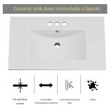 $212 OLD CAPTAIN 30" Ceramic Sink Vanity, Freestanding Cabinet, Blue