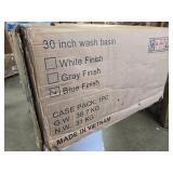 $212 OLD CAPTAIN 30" Ceramic Sink Vanity, Freestanding Cabinet, Blue