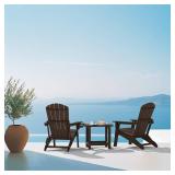 $390 Plawdlik Folding Adirondack Chair Set of 4 with Cup Holder HDPE