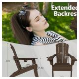 $390 Plawdlik Folding Adirondack Chair Set of 4 with Cup Holder HDPE