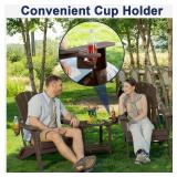 $390 Plawdlik Folding Adirondack Chair Set of 4 with Cup Holder HDPE