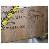 $390 Plawdlik Folding Adirondack Chair Set of 4 with Cup Holder HDPE