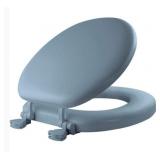 $60 Mayfair by Bemis Round Closed Front Cushioned Toilet Seat Sky Blue