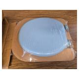 $60 Mayfair by Bemis Round Closed Front Cushioned Toilet Seat Sky Blue