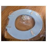 $60 Mayfair by Bemis Round Closed Front Cushioned Toilet Seat Sky Blue
