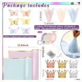 Qilery 334 Pcs Flower Wrapping Paper Set (Laser Color)