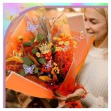 Qilery 334 Pcs Flower Wrapping Paper Set (Laser Color)