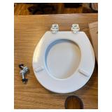 Bemis Lift-Off Wood Round Toilet Seat, White, 19 x 15.12 in