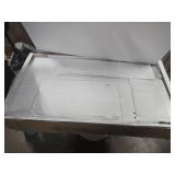 $240 White Vanity Desk with Illuminated Mirror, 12 LED Lights