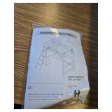 $390 Euroco Twin Metal+Wood Loft Bed with Built-in Desk, Storage