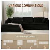 $600 Black Korser Left Chair with Pillow, Corduroy Black