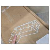 $600 Black Korser Left Chair with Pillow, Corduroy Black