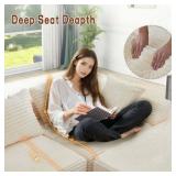 $460 Korser Left Chair with Pillow, Corduroy Beige