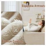 $460 Korser Left Chair with Pillow, Corduroy Beige