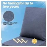 $66 Pellebant Outdoor Seat Cushion Set 21 x 22 in Seat & Back, Blue