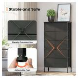 $100 Pellebant 5-Drawer Rattan Dresser, Tall Chest, Black