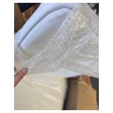 $147 2-Pack Dining Chairs - Velvet Mid-Century with Cane Back, WHITE Cushio