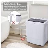 $97 Compact Portable Washing Machine Twin Tub with Drain Pump 14.3Lbs
