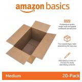 Amazon Basics Cardboard Moving Boxes, 20 Pack, Medium